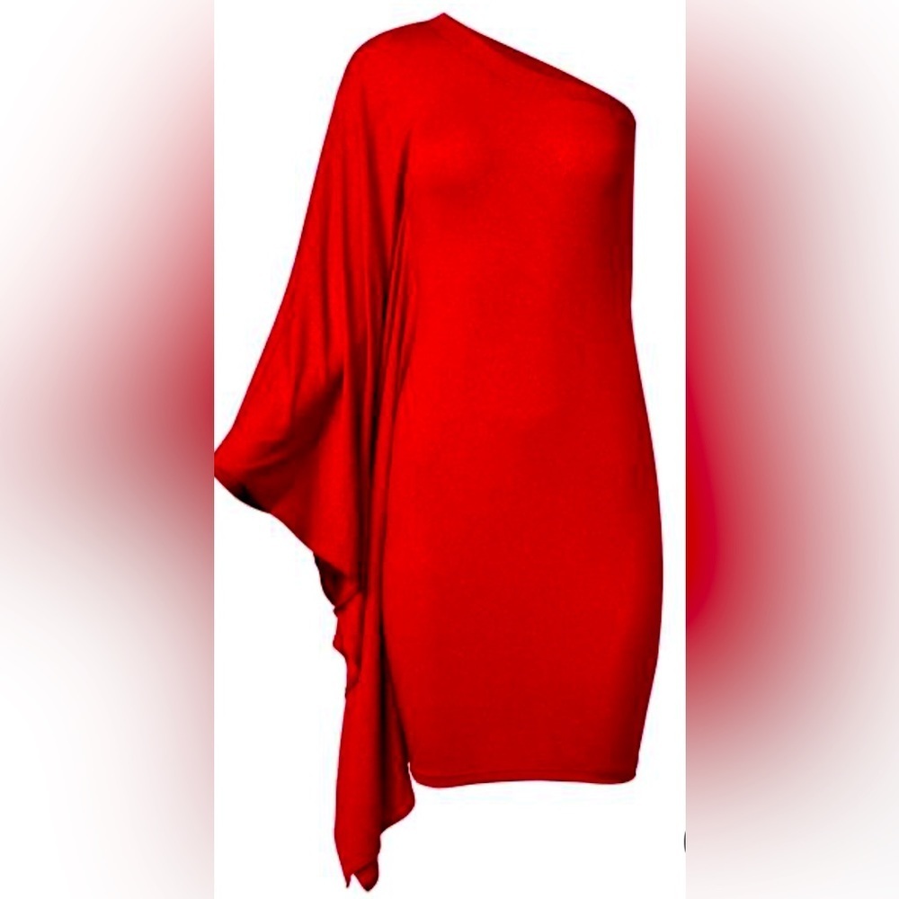 Venus One Shoulder bodycon dress. New without tags. Coral color